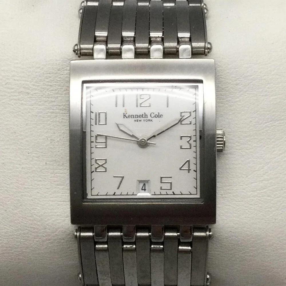 Kenneth Cole Women Watch 22mm Silver Tone Stainless Date KC4289 New Battery 6.5